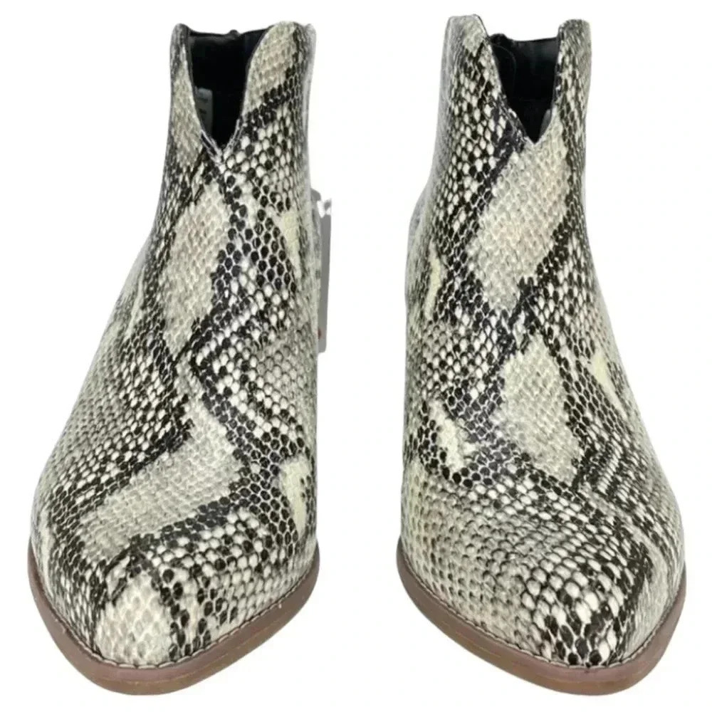 Aqua College Emily Leather Snake Print Waterproof Womens Booties Size 9M - Picture 7 of 15